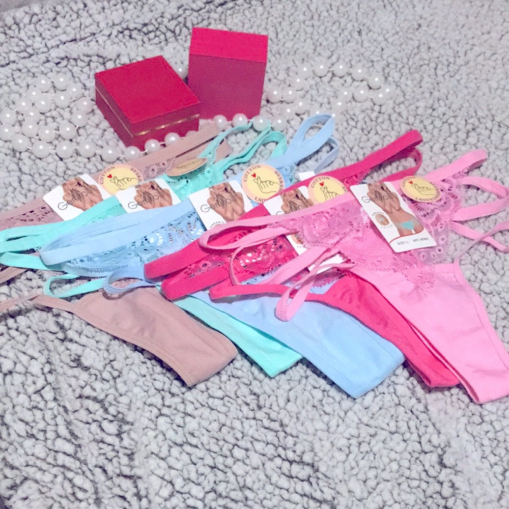 Sexy organic cotton thongs! Set of 5